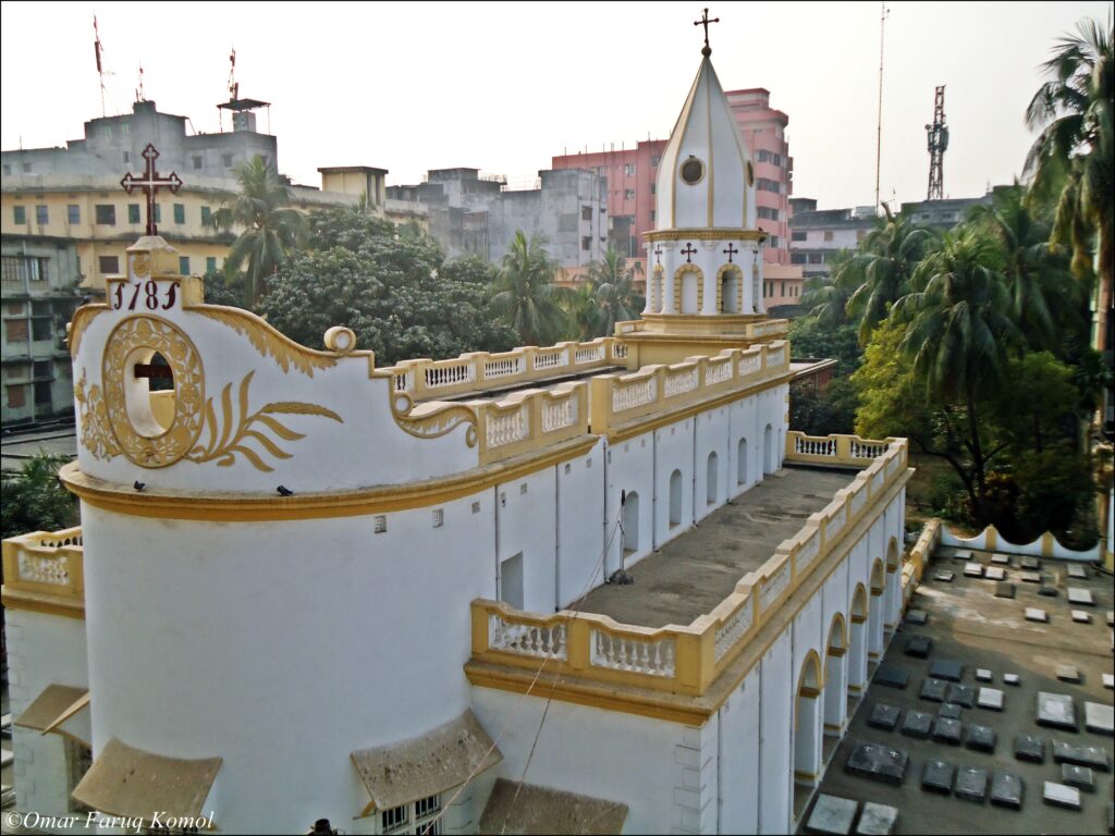 The historic Armenian Church of the Holy Resurrection in Armanitola, Old Dhaka, featured on a Trip Glider heritage tour.